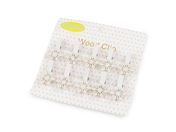 Božična lesena snežinka z bleščicami - bela AB (10 kosov)