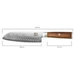 Kuhinjski nož Santoku SOK 185 mm Cocobolo White Damascus