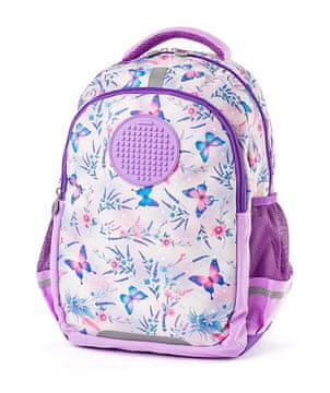 PIXIE CREW Šolski nahrbtnik z 2 zadrgami, metulji