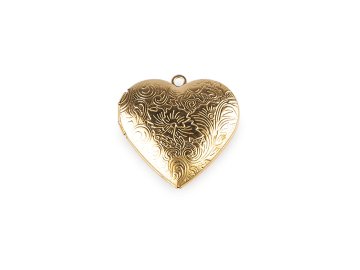 Madailonek odprtina za srce okrašena Ø29 mm iz nerjavečega jekla - zlata obojestranska