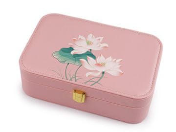 Škatlica za nakit vodna lilija 14,5x22x7 cm - roza sv.