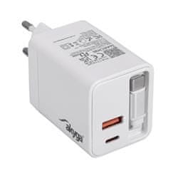 Akyga Polnilec USB AK-CH-30 USB-A + 2x USB-C PD 5-20V / max. 3,25A 65W Quick Charge 3.0 GaN