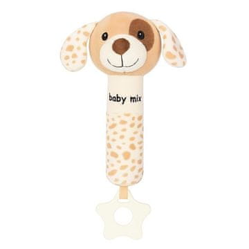 Baby Mix Dog Brown plišasto žvižgajoča igrača