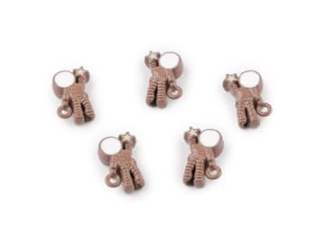 Kovinski obesek / kroglica astronavt 9x13 mm - rjava (5 kosov)