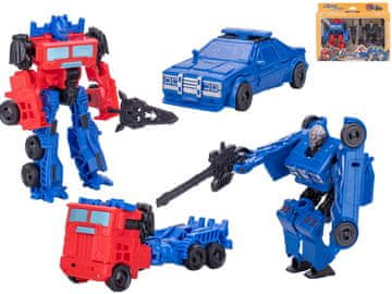 Avto/robot 13 cm 2 kosa z orožjem - mešanica barv (s črnim avtom, z modrim avtom)