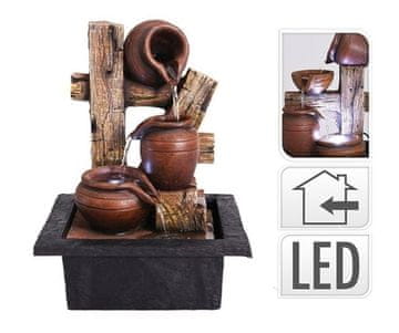 ProGarden Notranja fontana KO-795202250amf3 z LED osvetlitvijo 3 amfore