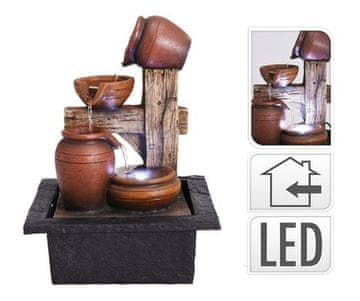 ProGarden Notranja fontana KO-795202250amf4 z LED osvetlitvijo 4 amfore