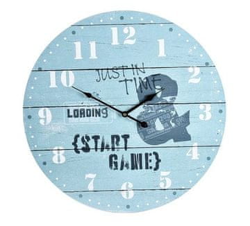 SEGNALE Stenska ura KO-Y36200400svmo lesena 55 cm svetlo modra