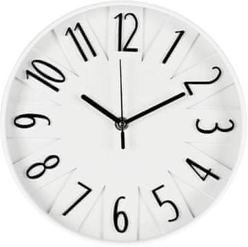 SEGNALE Stenska ura KO-837000700bila Stenska ura s 3D številkami 25 cm bela