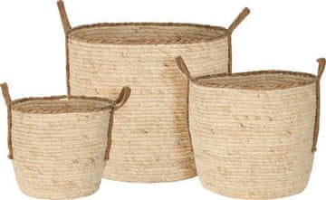 ProGarden Pokrov za cvetlični lonec KO-KR2002400 Komplet 3 prevlek za cvetlične lončke, pleten BLANCO