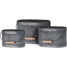 HOMESTYLING Lonec za rože KO-FZ3000930 dekorativni komplet 3 kosov VRTNO CVETJE ovalno