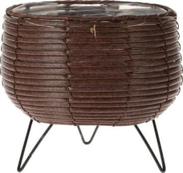 ProGarden Lonec za rože KO-430001110 Pleteni cvetlični lonček na nogah 20,5 x 19,5 cm rjave barve