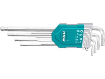 Total L-ključi THT106291 L-ključi IMBUS podaljšani, komplet 9 kosov, 1,5-10 mm, s kroglico, CrV