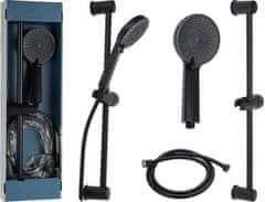 EXCELLENT Tuš glava in cev KO-CF6000130 Tuš glava in cev z držalom 3 funkcije mat črna