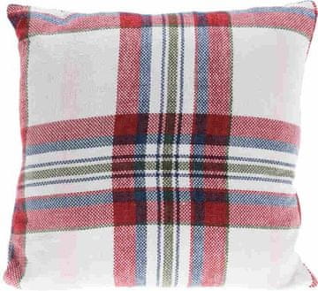 HOMESTYLING Vzglavnik KO-AAE332270 dekorativna kocka 45 x 45 cm bela/rdeča