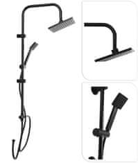 EXCELLENT Komplet za tuširanje KO-CF6000020 Tuš garnitura brez pipe za steno RAIN mat črna