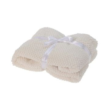 HOMESTYLING Odeja KO-AAE329800 Odeja iz flisa 130 x 160 cm krem