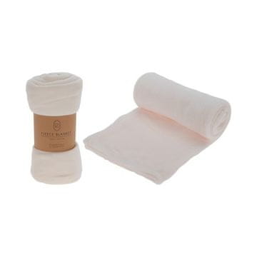 HOMESTYLING Odeja KO-HZ1011810 Odeja iz flisa 125 x 150 cm ESSENTIALS smetana