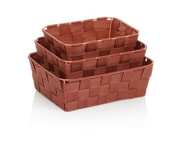 Kela Komplet košar KL-24563 Alvaro plast cihlová 3 ks