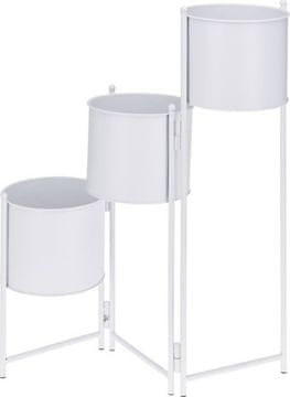 ProGarden Lonec za rože KO-AKF100780 kovinski komplet 3 kosov bel