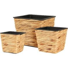 ProGarden Komplet cvetličnih lončkov KO-VM3000020 kvadratni 3 kosi vodni hijacinti