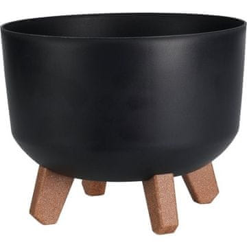 ProGarden Lonec za rože KO-Y89300600 na okroglih nogah 24 cm črne barve