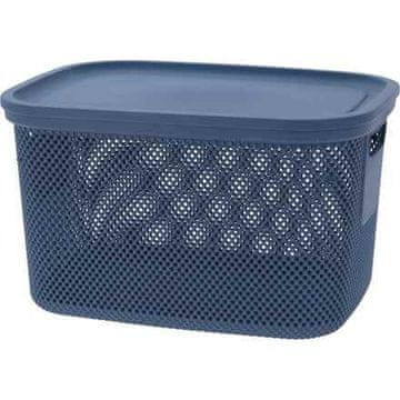 EXCELLENT Košara za shranjevanje KO-027000210modra s pokrovom 18 l modre barve