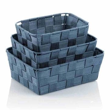 Kela Košarica KL-24378 Alvaro PP vlaknasti trak dimljeno moder, 3 kosi