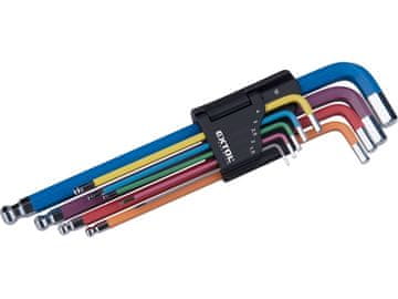 Fortum L-ključi 8819316 L-ključi IMBUS podaljšani barvni, komplet 9 kosov, s kroglico, 1,5-10 mm, S2
