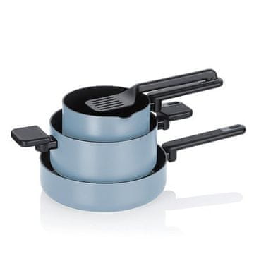 Kela Komplet loncev KL-15200 Mira s keramično površino 5 kosov, dimljeno modra