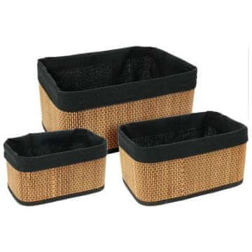 HOMESTYLING Komplet košar KO-KR9000090 3 kosi bambus/lan