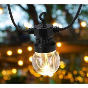 ProGarden Lahka veriga KO-LE2200140 LED PARTY svetlobna veriga 20 žarnic črne barve