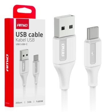 AMIO USB-A - USB-C 3A polnilni kabel 200 cm FullLINK AMIO-03918