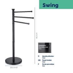 Kela Držalo za brisače KL-18976 Gugalnica iz nerjavečega jekla, črna 85,5 x 28,5