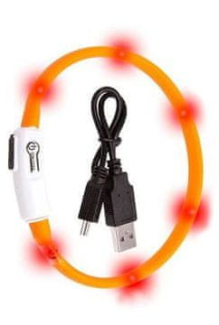 Karlie USB Visio Light LED ovratnica za polnjenje 35cm oranžna KAR