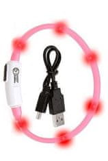 Karlie USB Visio Light LED ovratnica za polnjenje 35cm roza KAR