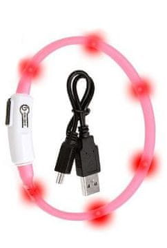 Karlie USB Visio Light LED ovratnica za polnjenje 35cm roza KAR
