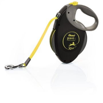 Flexi povodec Giant L Professional 10 m črno-rumene barve