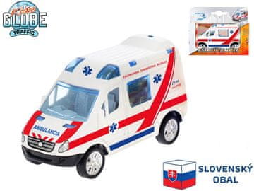 Otroški globus Prometni avto Slovaška ambulanta 8 cm kovinski vzvratni del