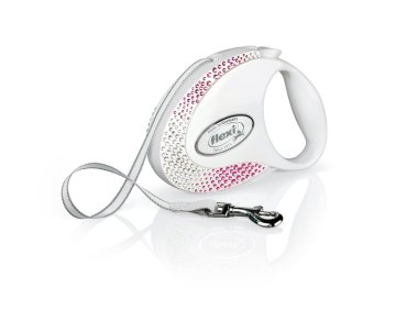 Flexi povodec Glam Composition M Belt 5m Pearl White