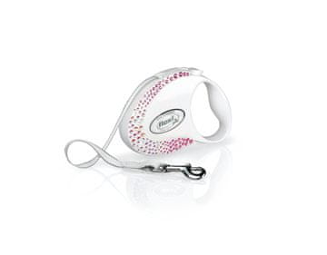 Flexi povodec Glam Composition S Belt 3m Pearl White