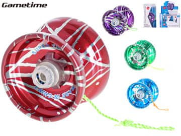 Gametime yoyo 5,5 cm kovinska škatla - mešanica barv (rdeča, modra, zelena, vijolična)