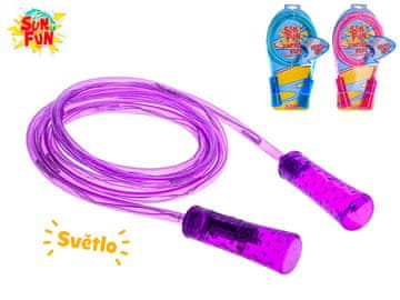 Sun Fun skakalnica 210 cm s svetlobo LED na baterije - mešanica barv (roza, modra, vijolična)