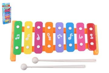 Wiky Ksilofon 26cm kovina/plastenke + 2 paličici 3 barve