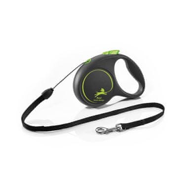 Flexi Leash Black Design S kabel 5m črno-zelen