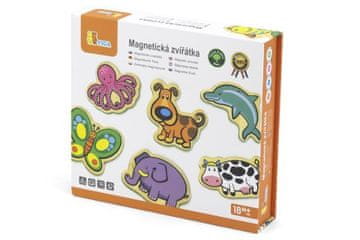 Viga Toys Leseni magneti 20 kosov - živali v češki škatli