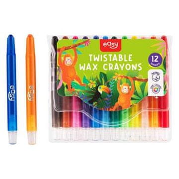 EASY Kids TWIST Mehanske voščene barvice, 12 barv