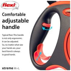 Flexi povodec Xtreme L pas 8m oranžna
