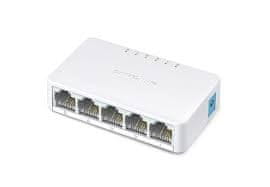 Mercusys Namizno stikalo s 5 priključki 10/100 Mb/s SPECIFIKACIJA: 5 × 10/100 Mb/s priključkov, plastično ohišje FUNKCIJA: Plug and Play