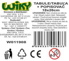 Izbrisljiva bela tabla 18x26cm + marker